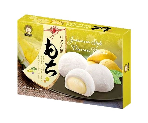 Dolce giapponese Mochi al Durian - Szu Shen Po 210g. Dolce giapponese Mochi al Durian - Szu Shen Po 210g.